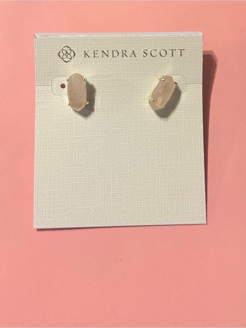 Kendra Scott Pale Pink Faceted Oval Stud Earrings